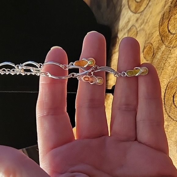 Silver Plated Flip-flops Bracelet - Picture 2 of 3